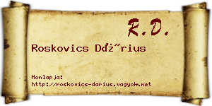 Roskovics Dárius névjegykártya